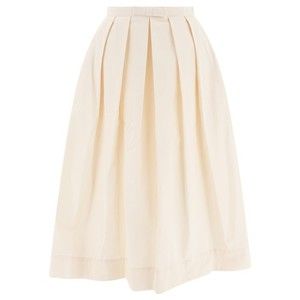 Sandbeige Pleated White Skirt With Comfortable Fit - NWT